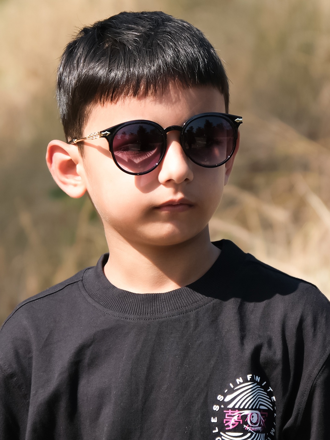 

DukieKooky Kids Round Sunglasses with UV Protected Lens DKSG488D, Black