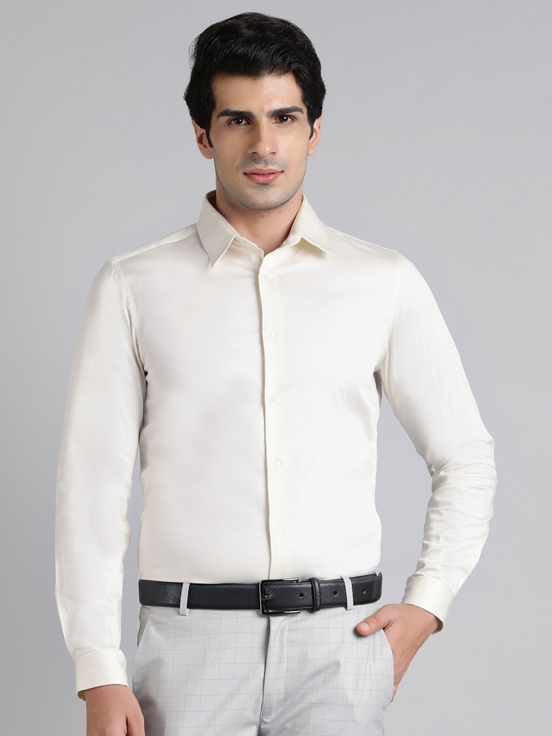 

SUBTRACT Men Slim Fit Formal Shirt, Off white