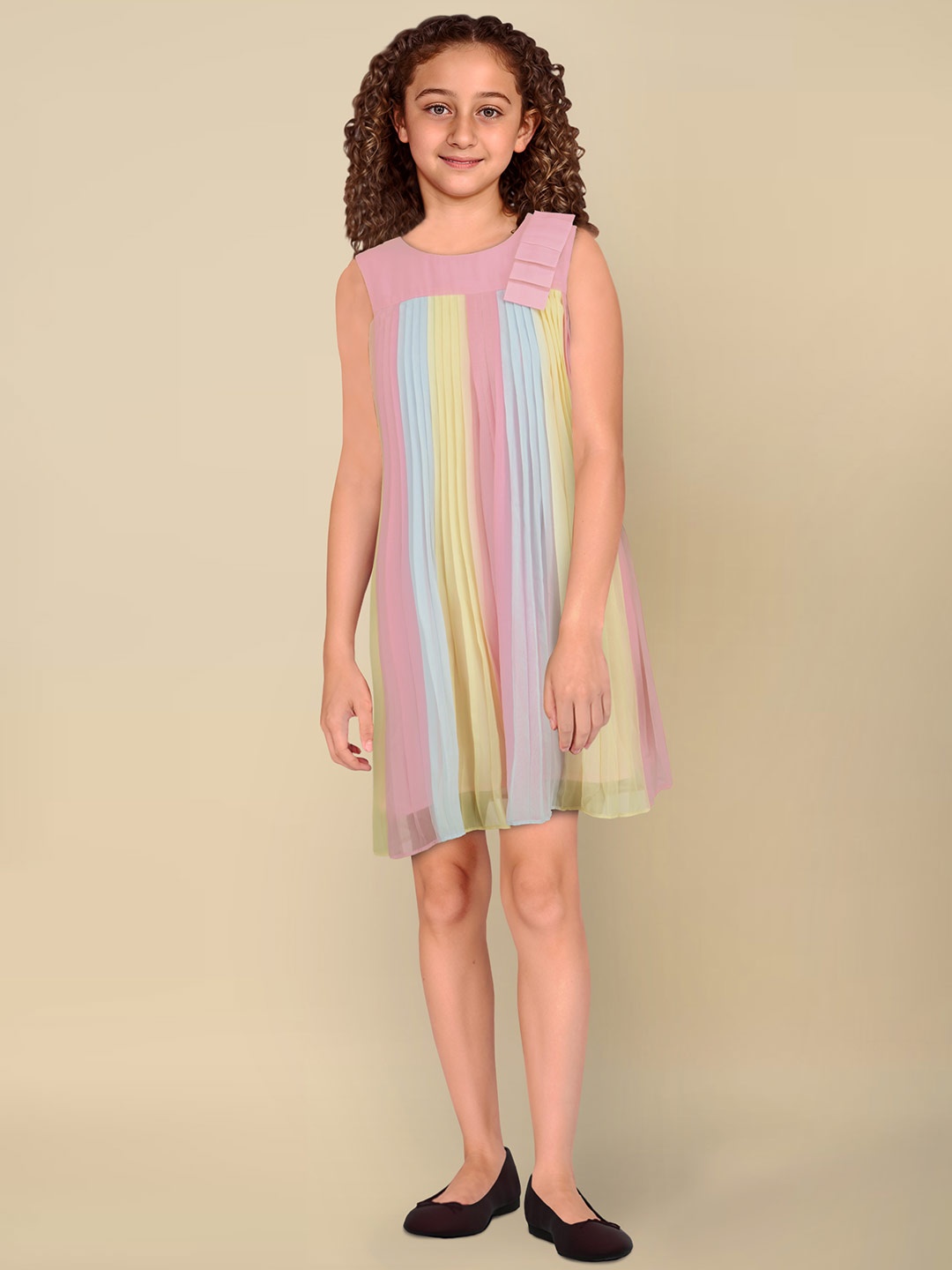 

Allen Solly Junior Girls Colourblocked A-Line Dress, Pink