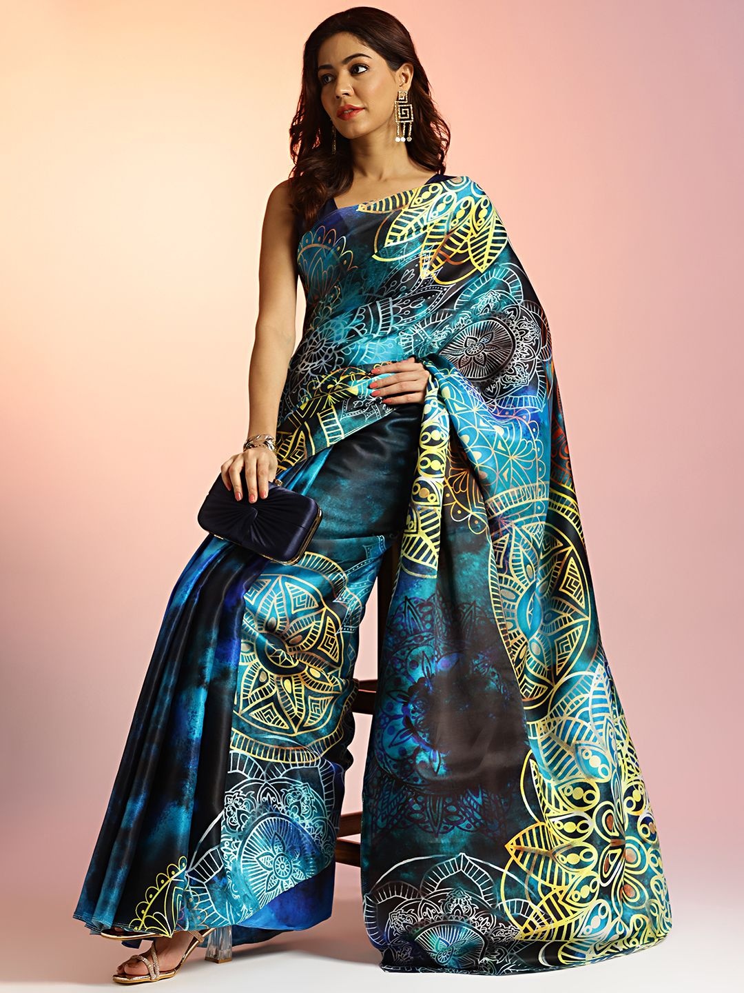 

navyasa by liva Satin Saree, Blue