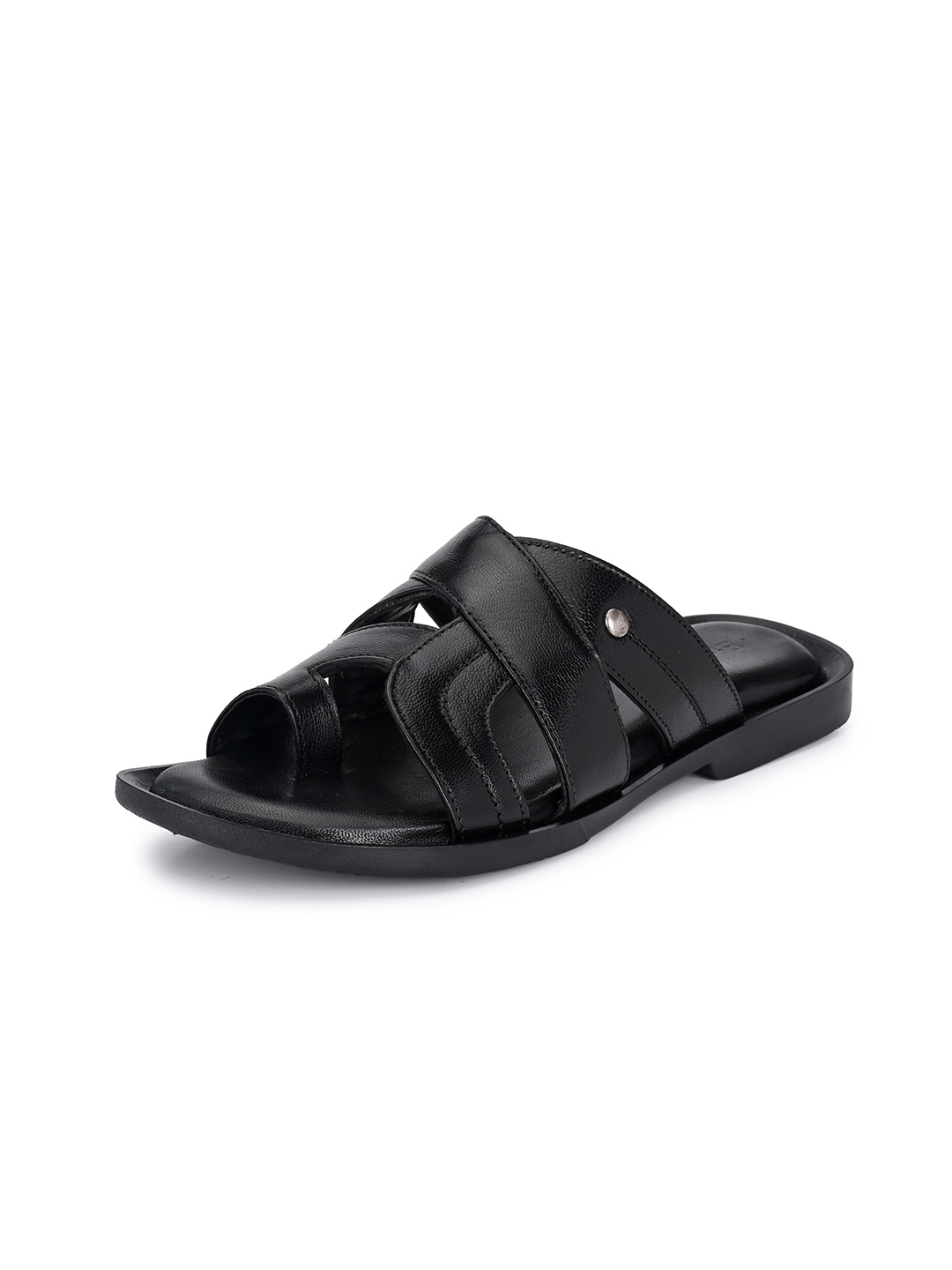 

Auserio Men Leather Comfort Sandals, Black