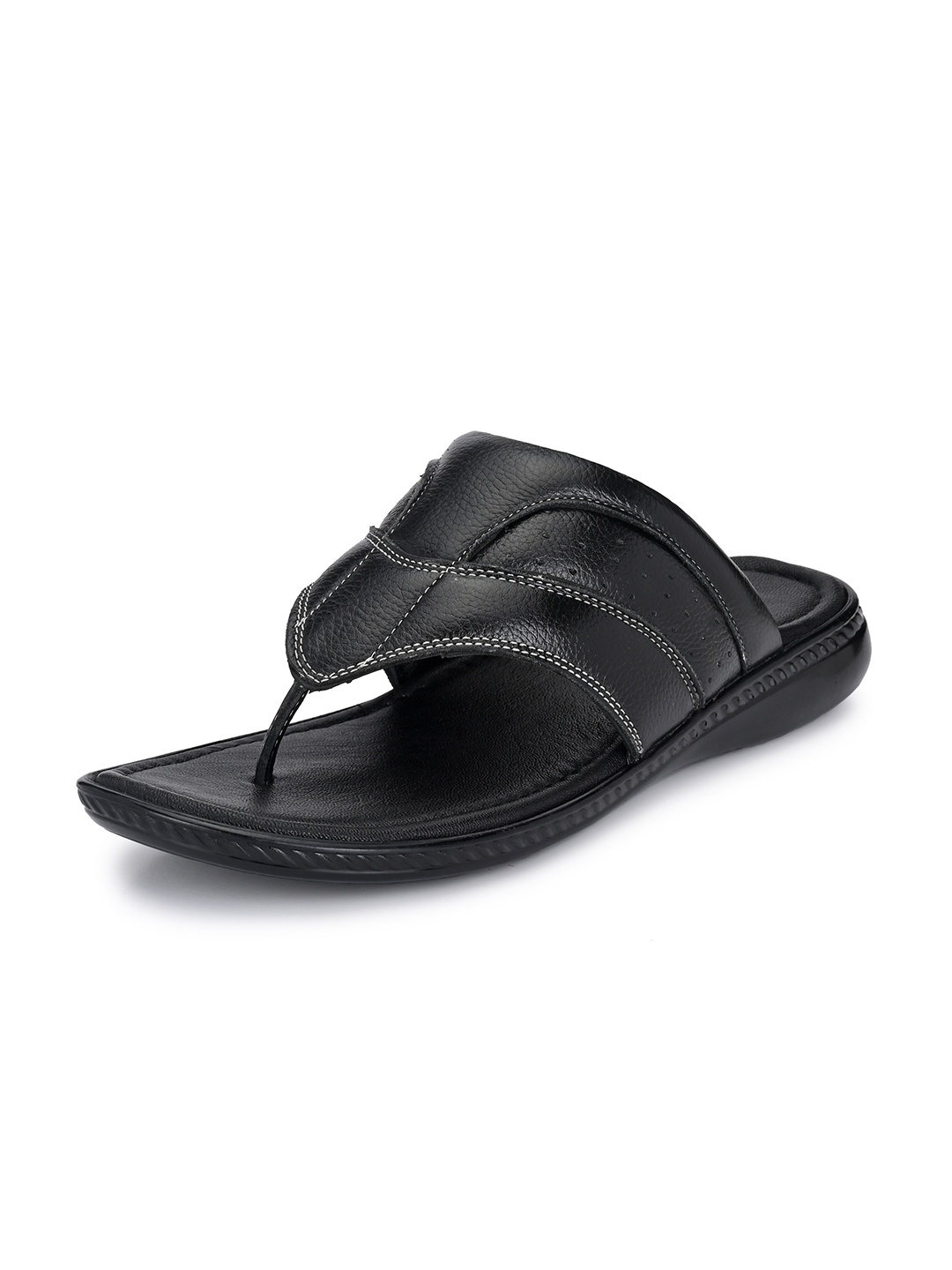 

Auserio Men Leather Comfort Sandals, Black