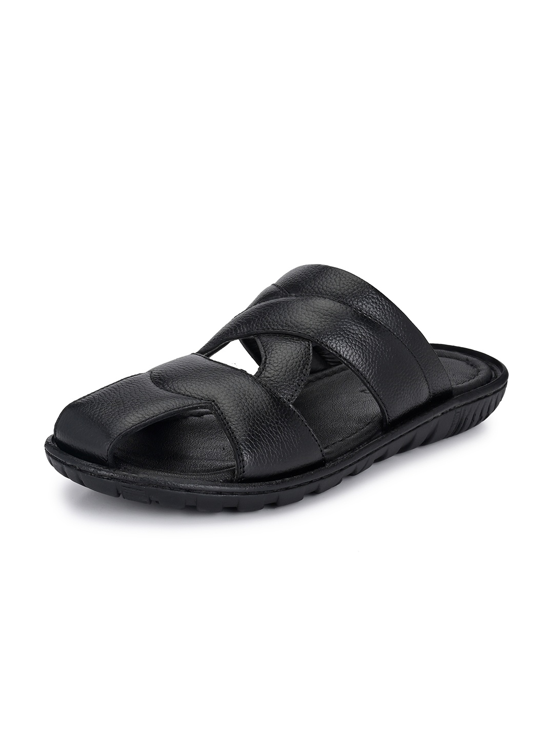 

Auserio Men Leather Comfort Sandals, Black