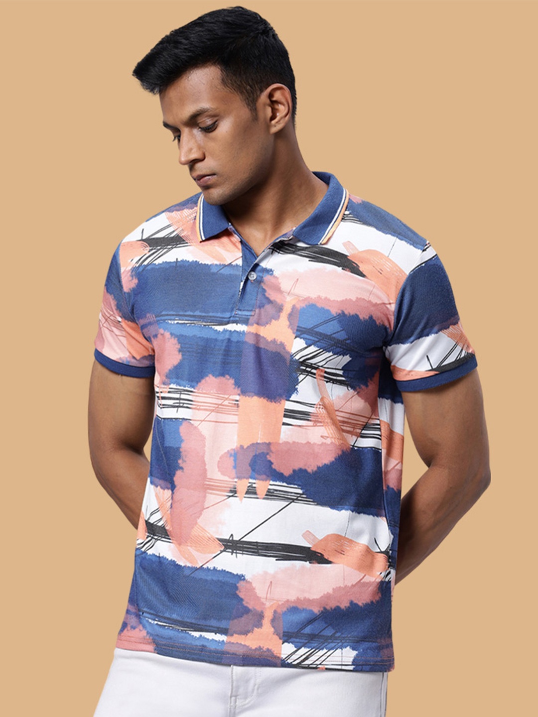 

Wear Your Opinion Men Graphic Printed Polo Collar Cotton T-shirt, Navy blue
