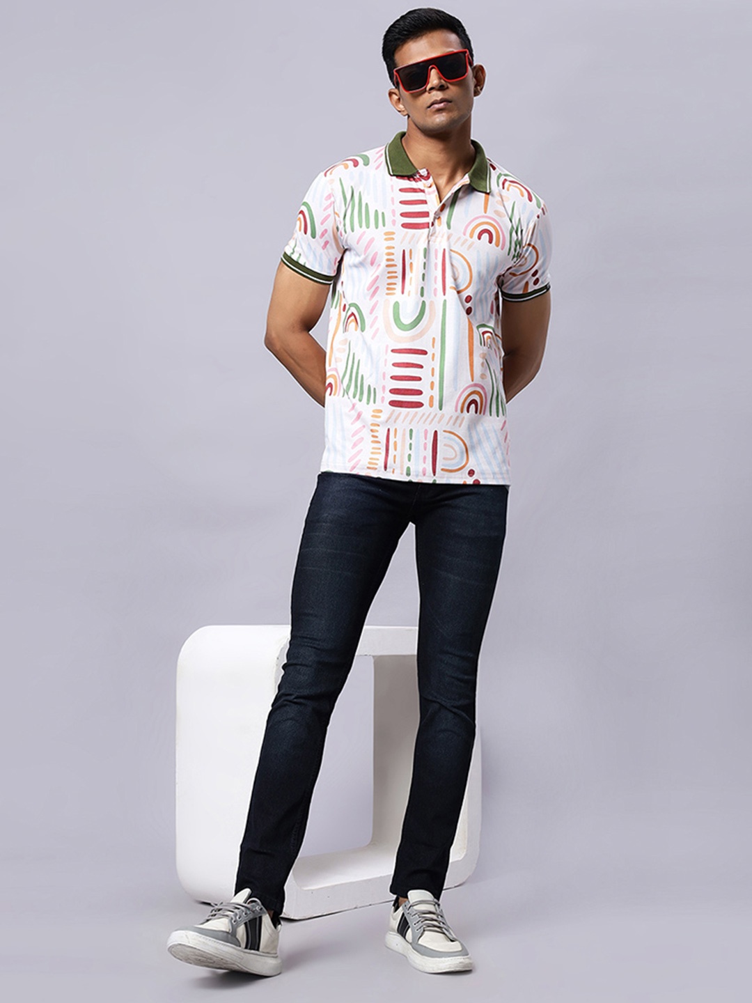

Wear Your Opinion Men Graphic Printed Polo Collar Cotton T-shirt, Peach