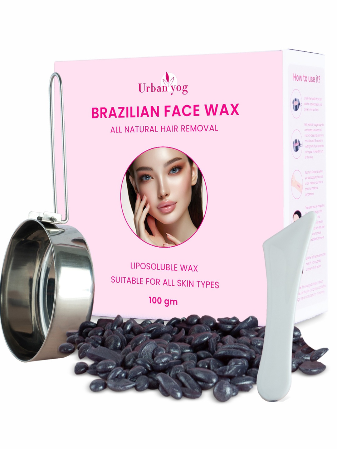 

URBANYOG Liposoluble Brazilian Face Wax Beans - 100 g, Grey