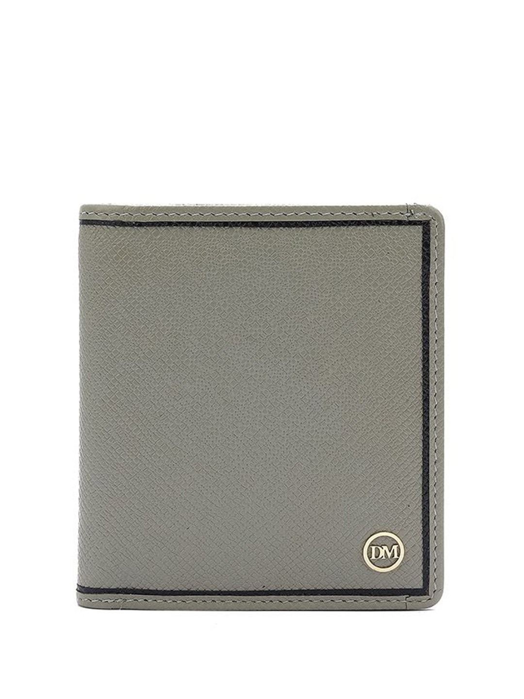 

Da Milano Men Textured Leather Two Fold Wallet, Grey