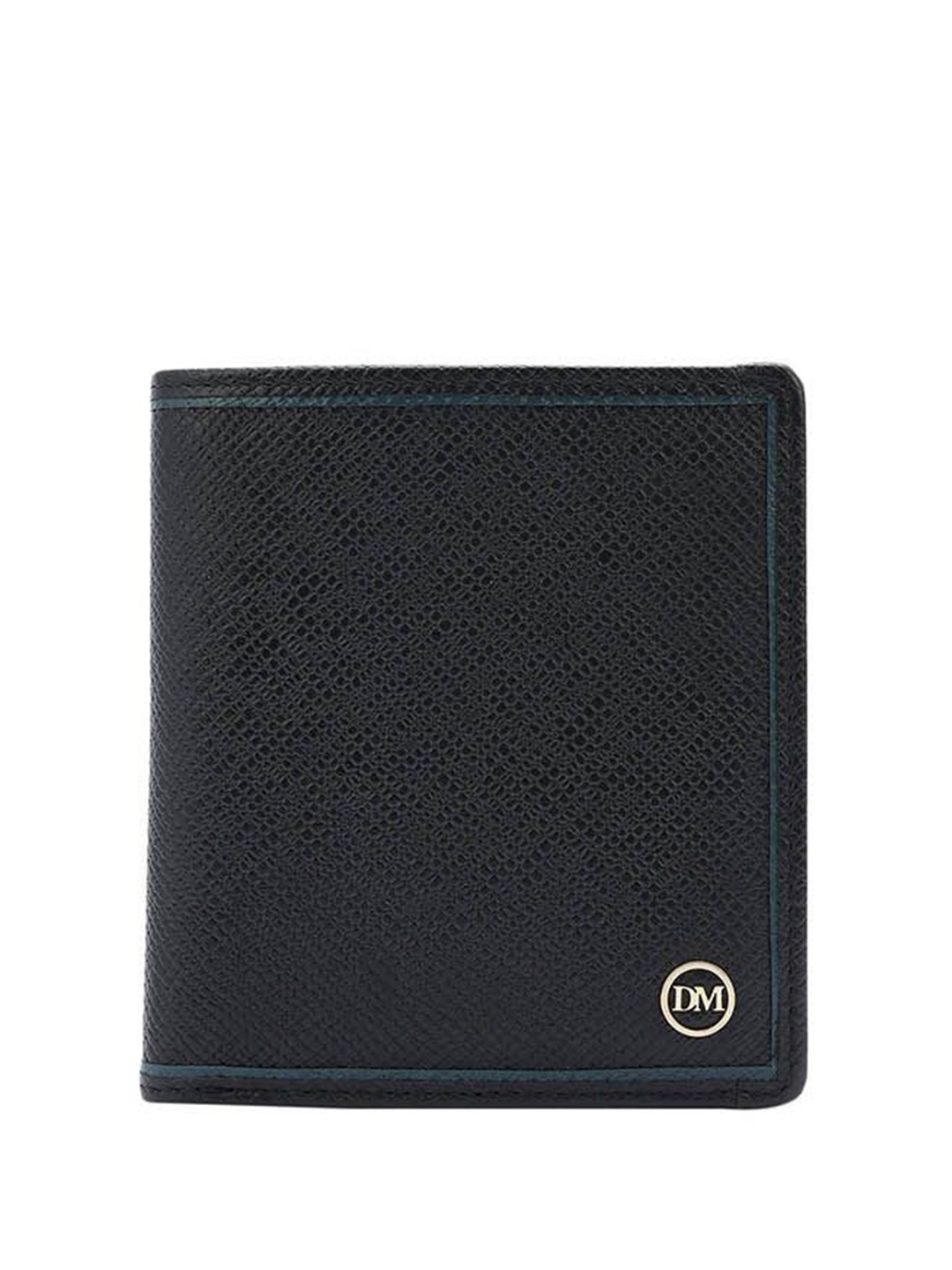 

Da Milano Men Textured Leather Two Fold Wallet, Black