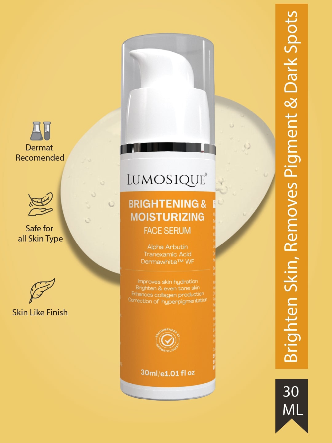

LUMOSIQUE Brightening & Moisturizing Face Serum- 30ml, Orange