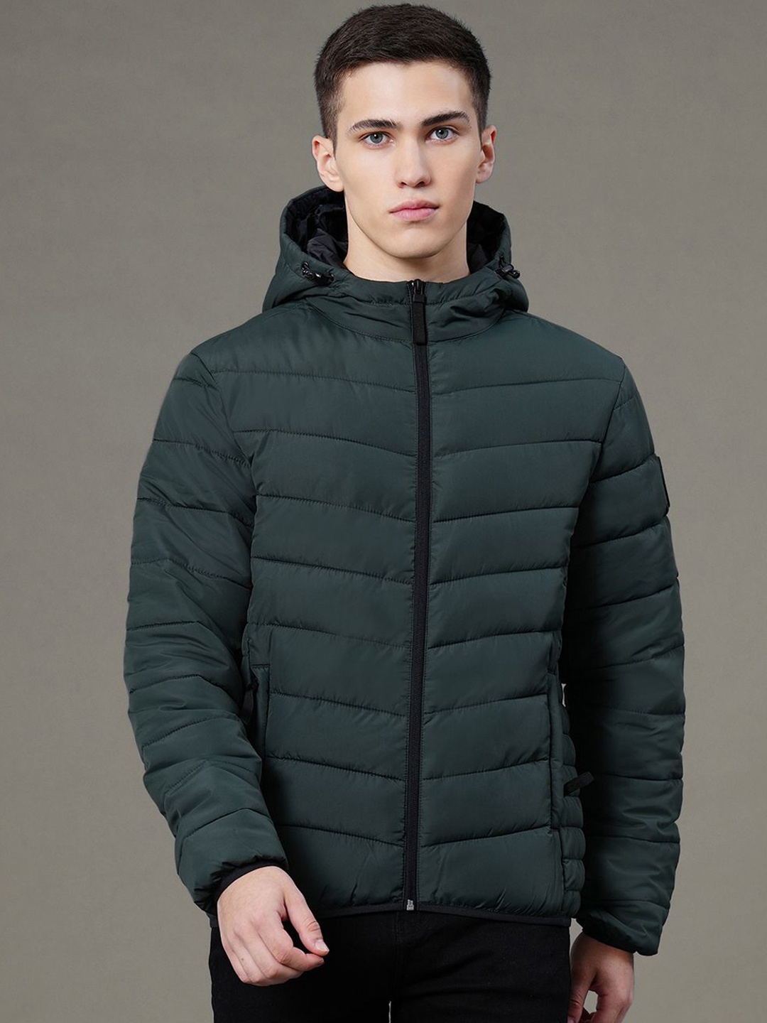 

Red Tape Men Hooded Water Resistant Padded Jacket, Teal