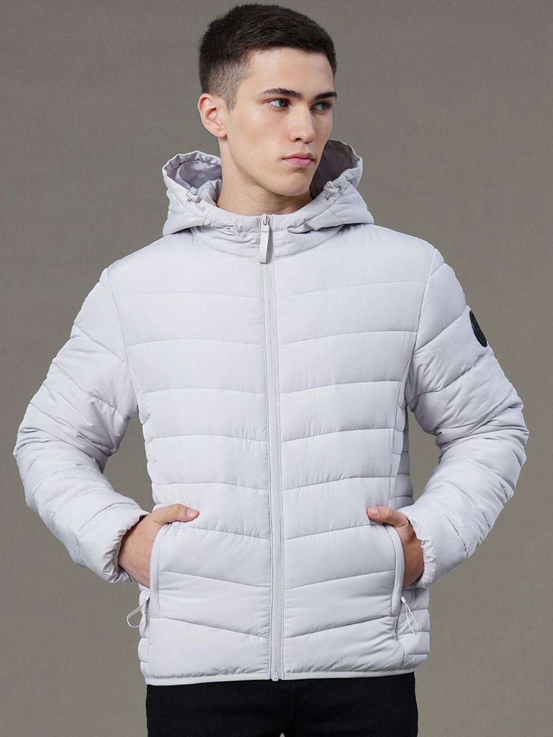 

Red Tape Men Water Resistant Hooded Padded Jacket, Grey