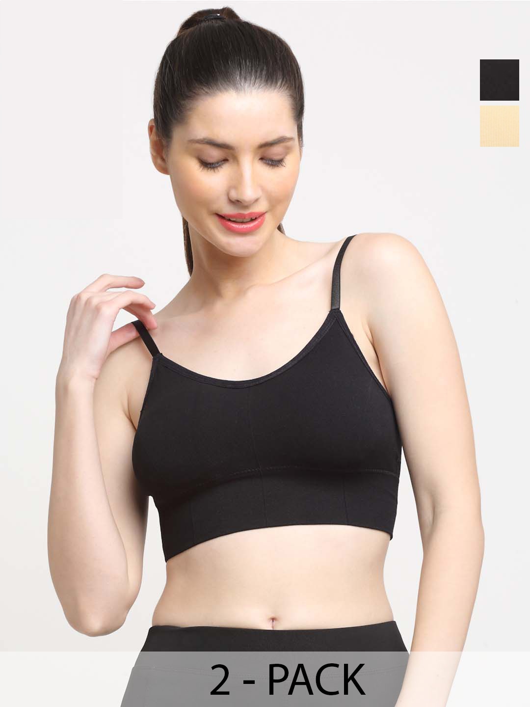 

Friskers Women Pack of 2 Full Coverage Lightly Padded Bra, Black