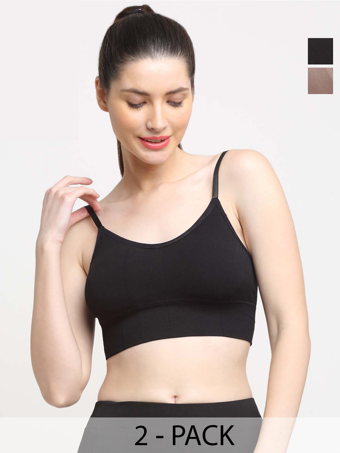 

Friskers Pack Of 2 Full Coverage Lightly Padded Bra, Black