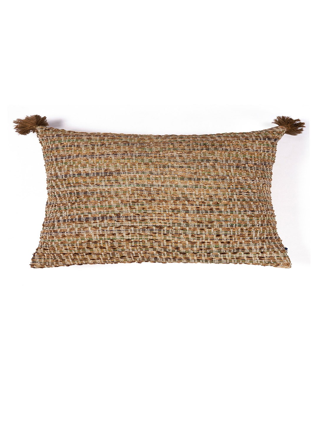 

ONSETHOMES Teak Khaki Self Design Textured Rectangle Cushion Covers