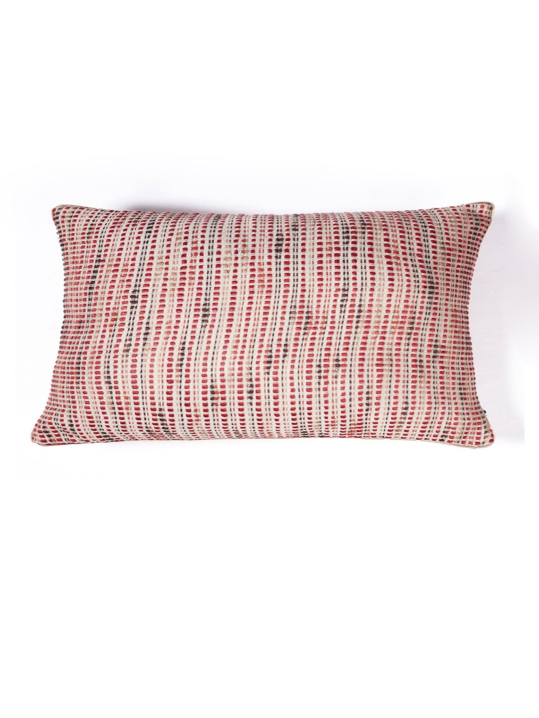 

ONSETHOMES Red & White Self Design Textured Rectangle Cushion Covers