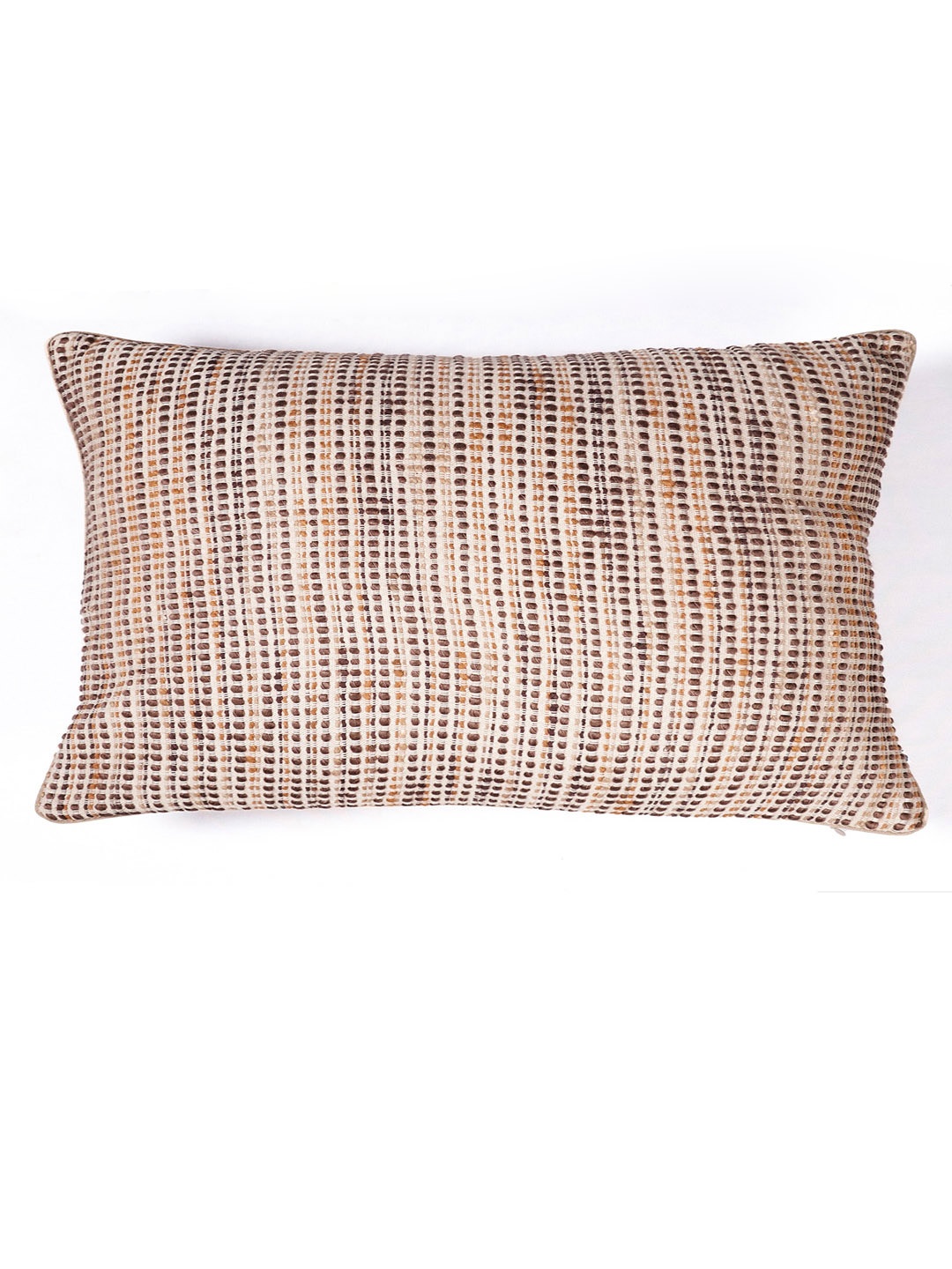 

ONSETHOMES Black & Beige Self Design Textured Rectangle Cushion Covers