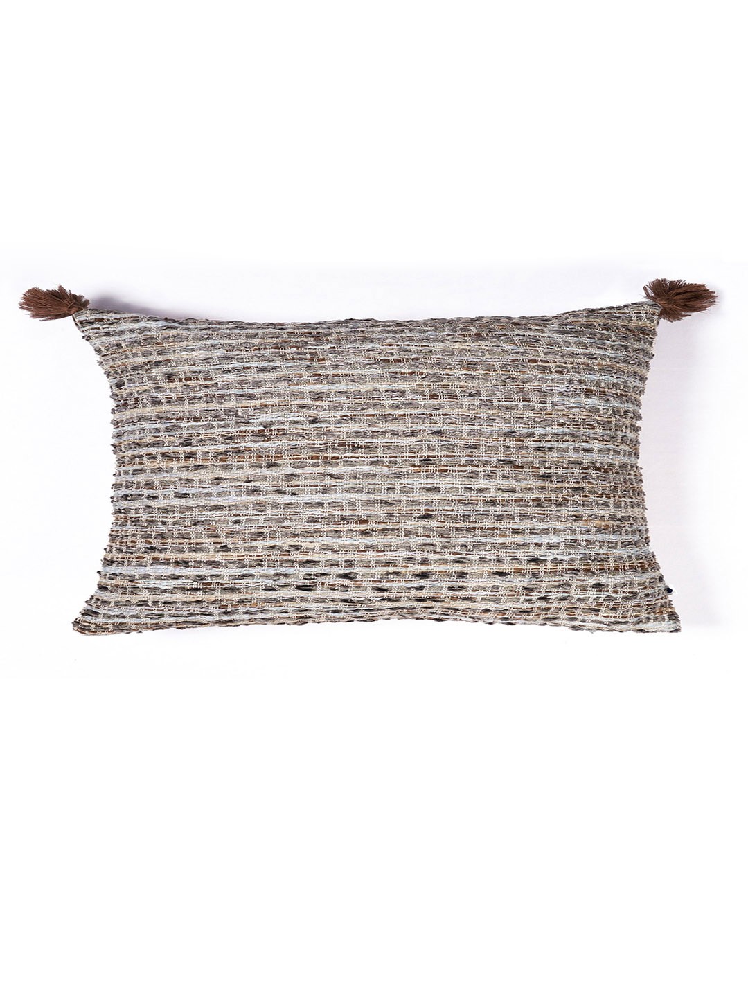 

ONSETHOMES Grey & Brown Self Design Textured Square Cushion Covers