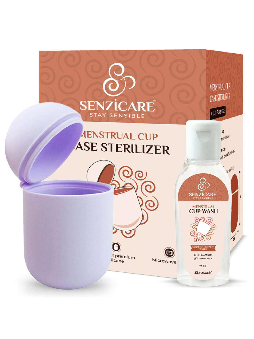

Senzicare Set Of 2 Sterilizer & Menstural Cup Wash-25ml, Purple