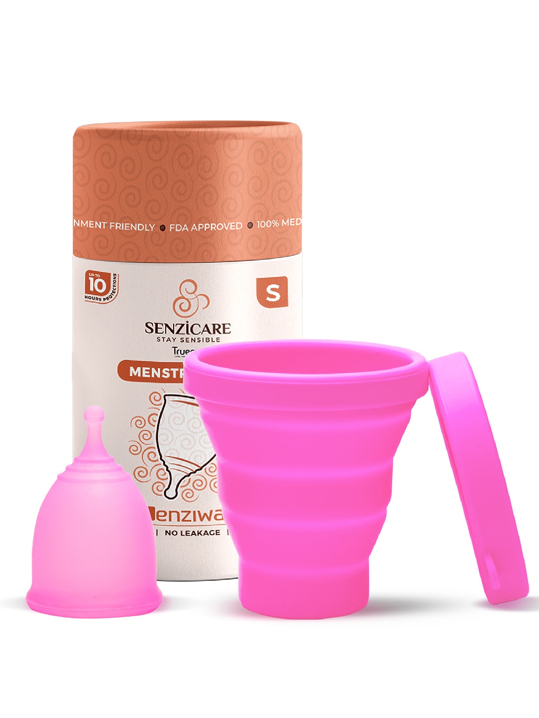 

Senzicare Truecup Reusable Mensural Cup With Sterilizer Cup -S, Pink