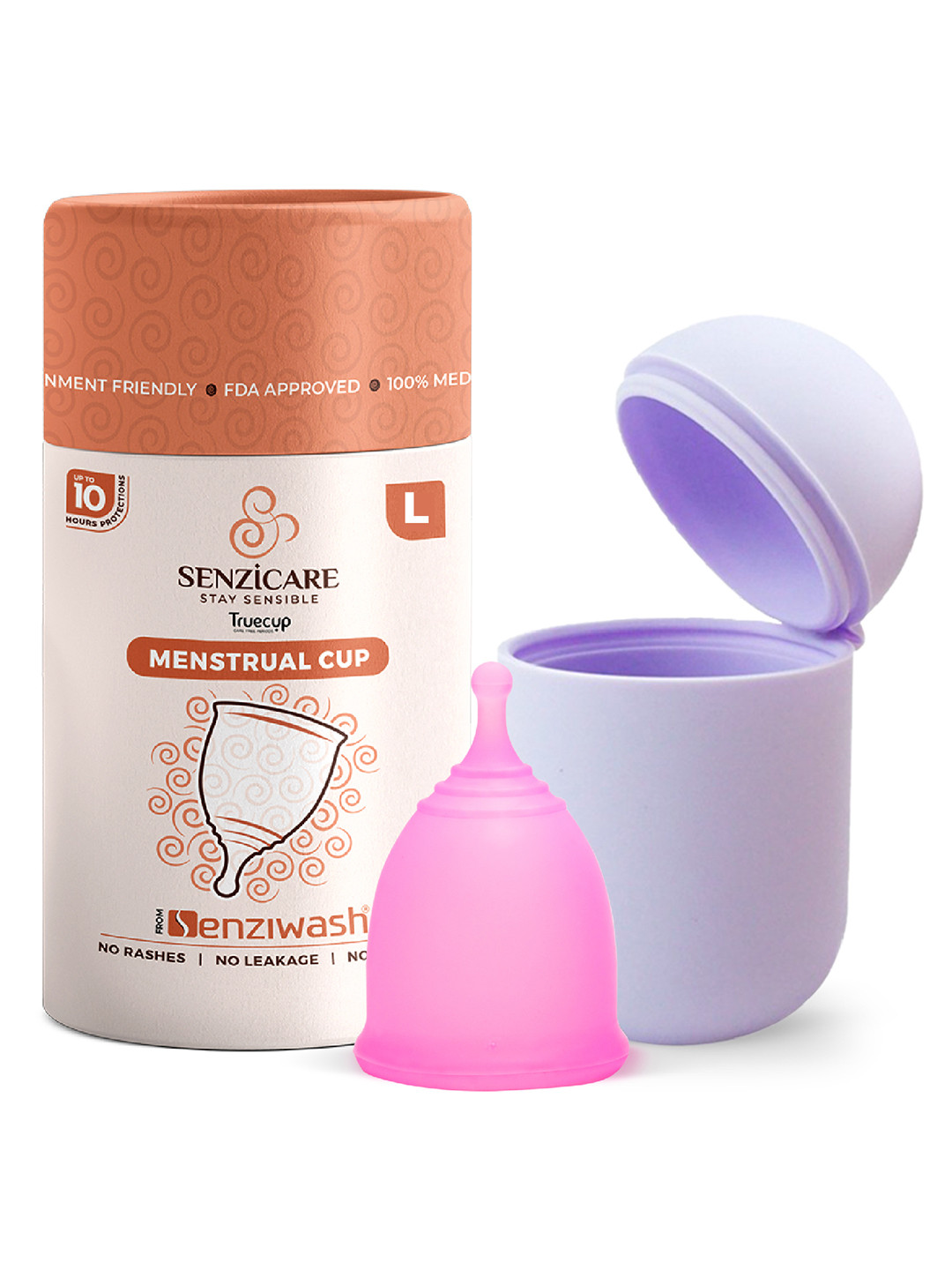 

Senzicare Truecup Reusable Mensural Cup With Sterilizer Case -L, Pink