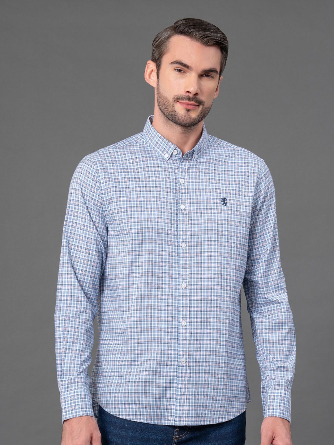 

Red Tape Men Checks Cotton Shirt, Blue