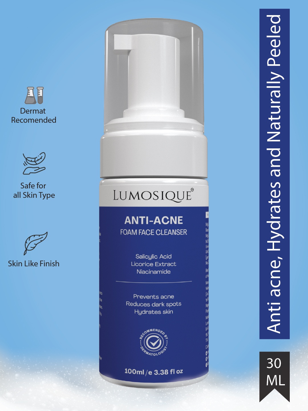 

LUMOSIQUE Anti-Acne Foam Face Cleanser - 100 ml, Orange