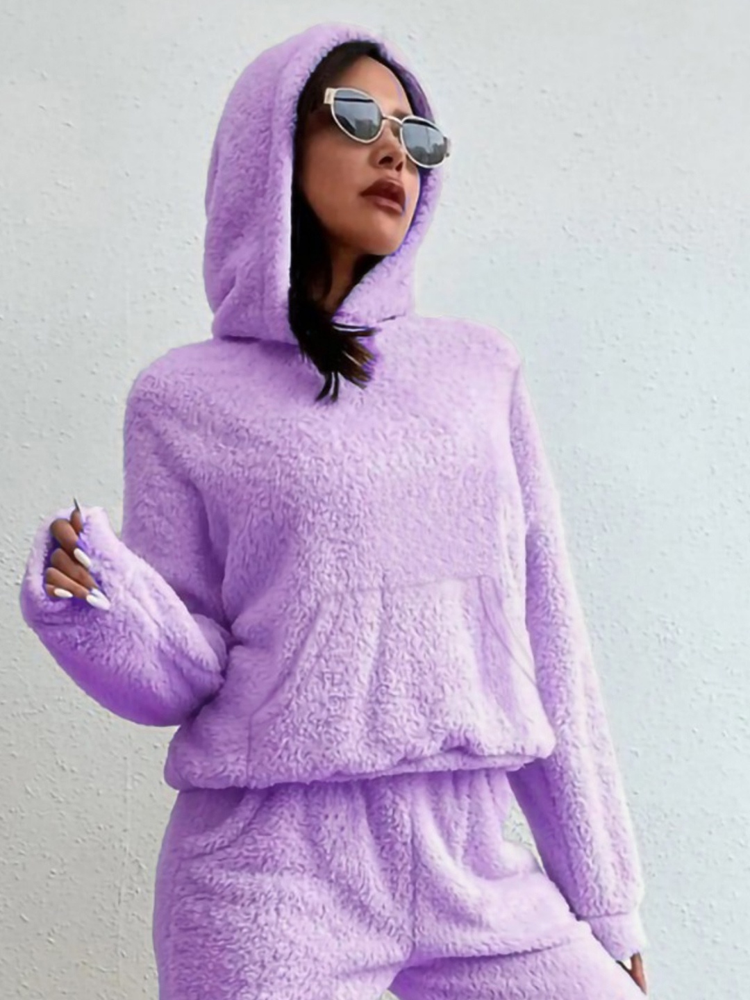 

The Dry State Women Longline Hooded Pullover Sweater, Lavender