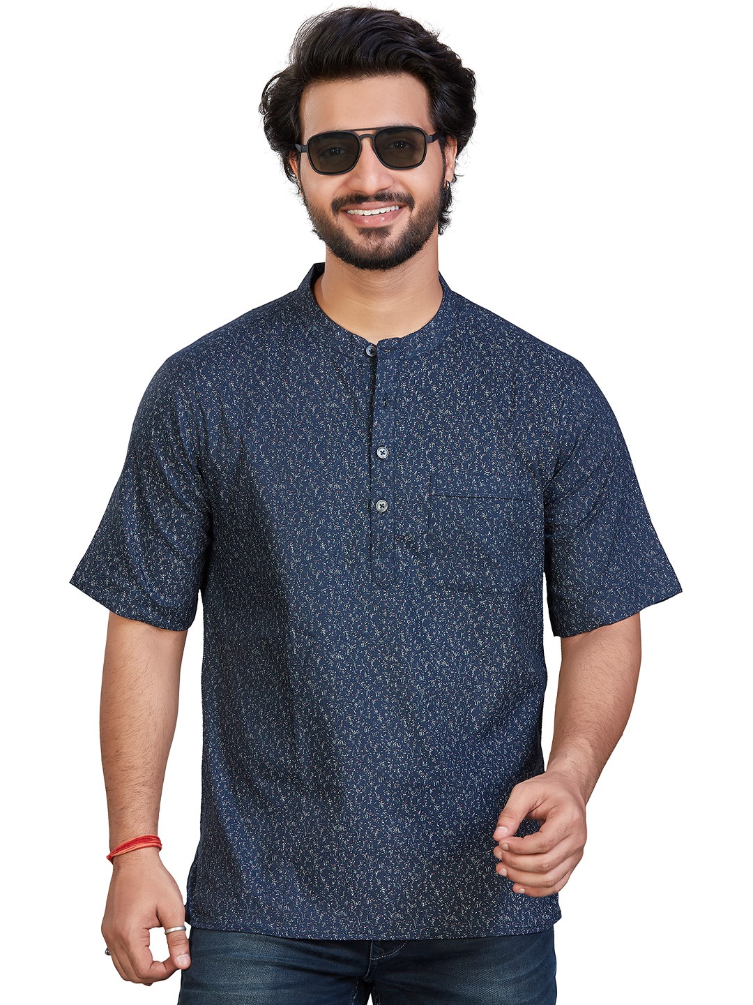 

Authentics Men Contemporary Printed Casual Shirt, Blue
