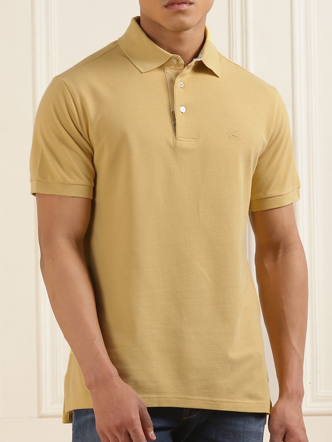 

ETRO Men Polo Collar Pockets T-shirt, Yellow