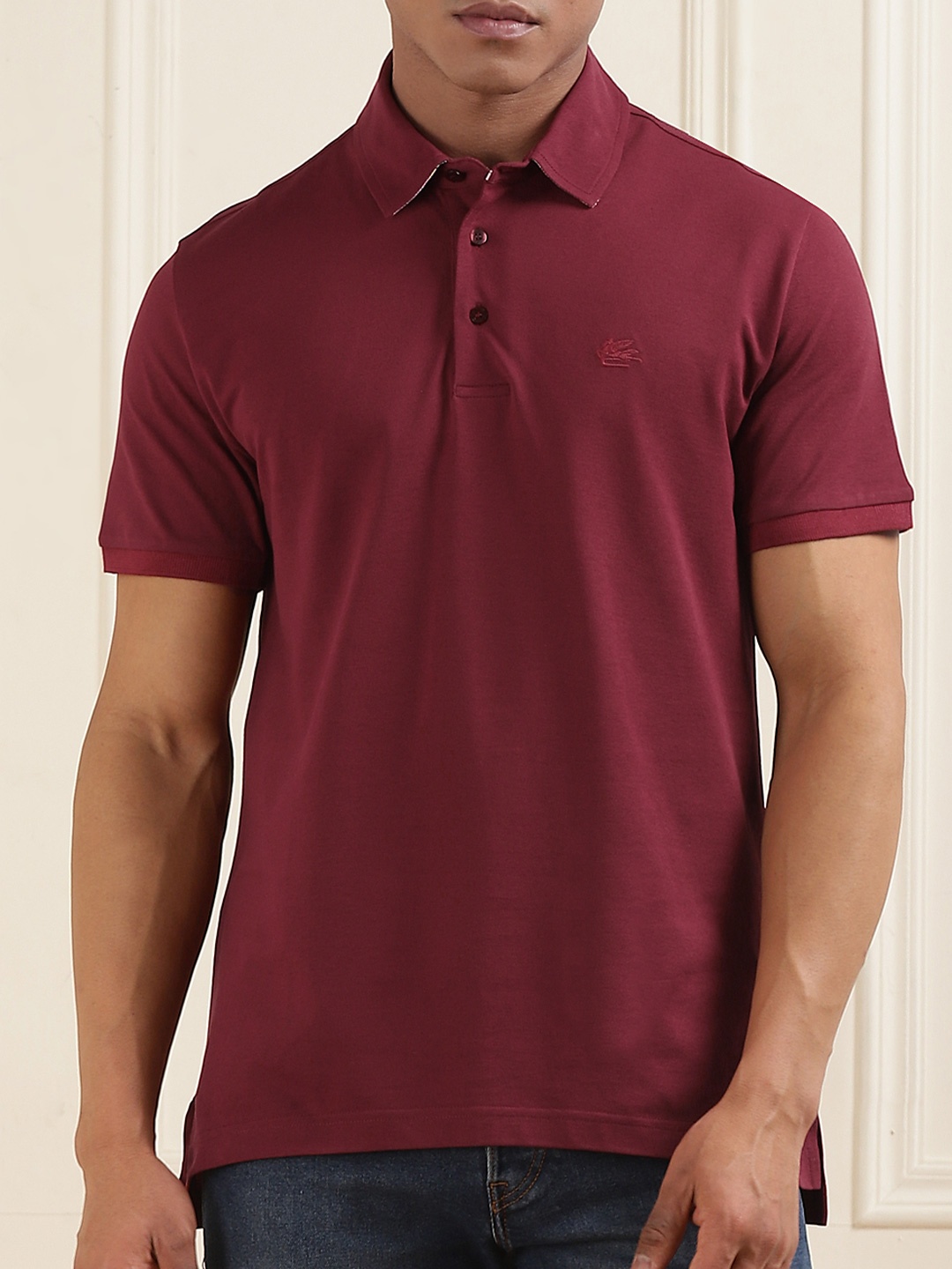 

ETRO Men Polo Collar Pockets T-shirt, Burgundy