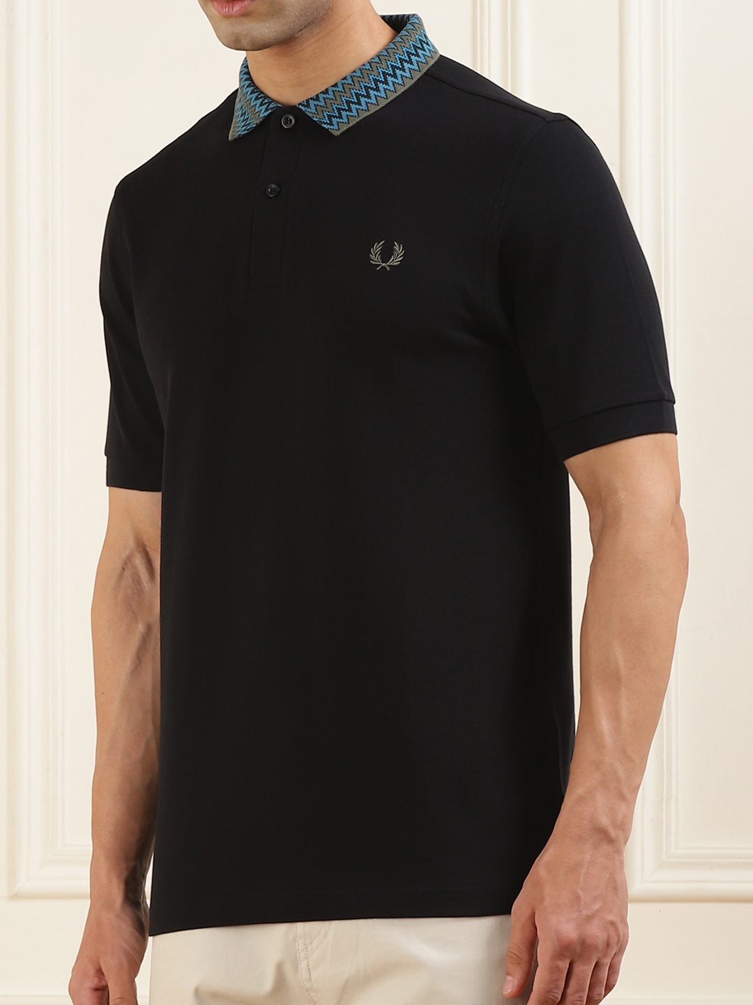 

Fred Perry Men Polo Collar T-shirt, Black