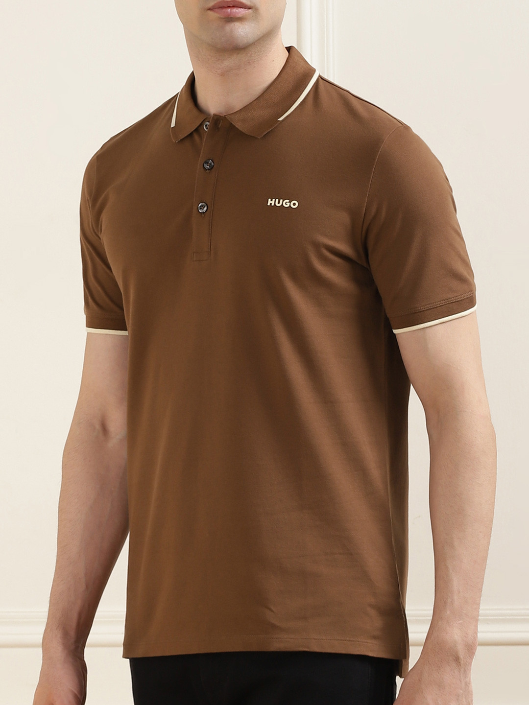 

HUGO Men Polo Collar Pockets T-shirt, Brown