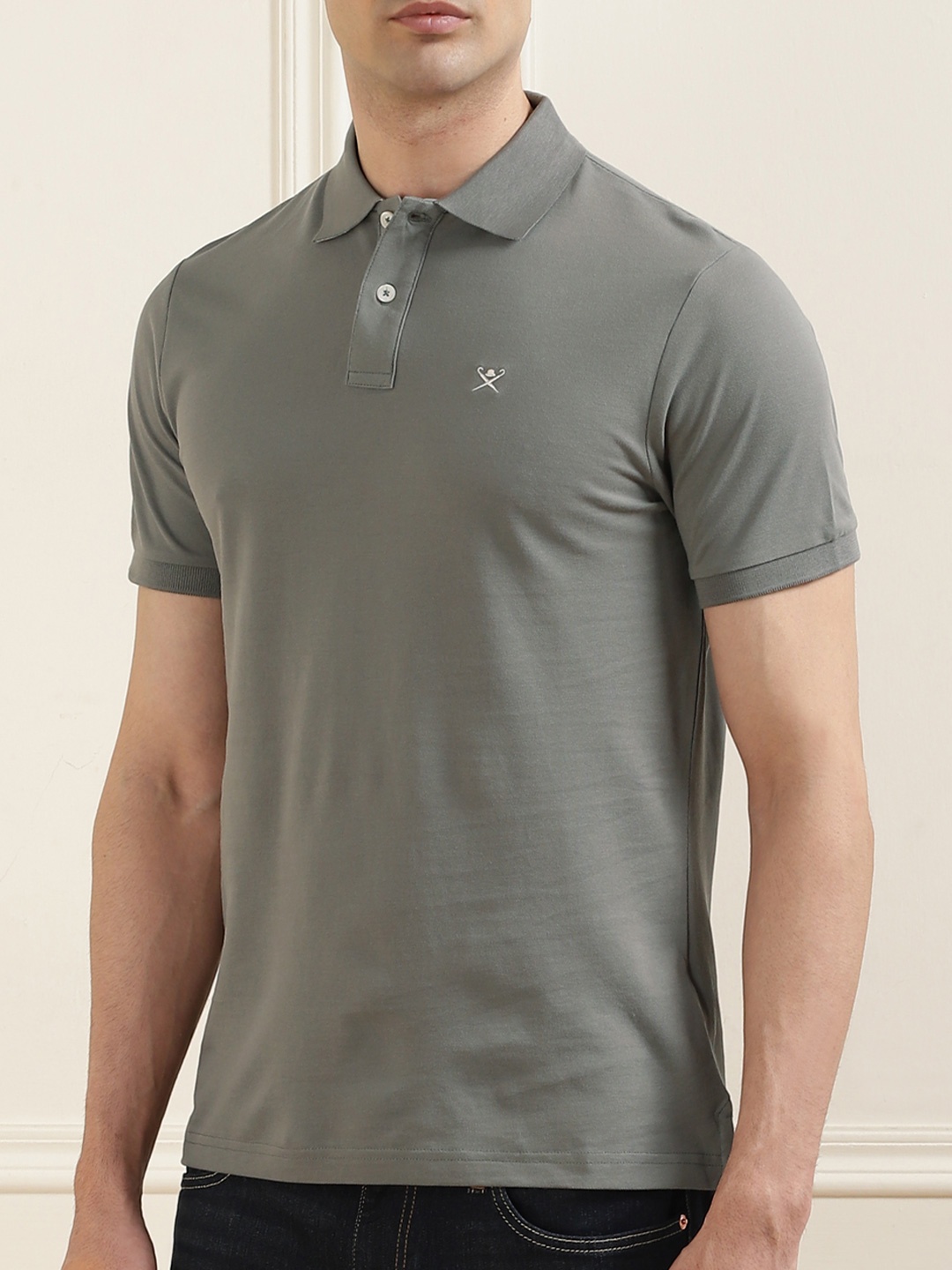 

HACKETT LONDON Men Polo Collar Applique T-shirt, Green