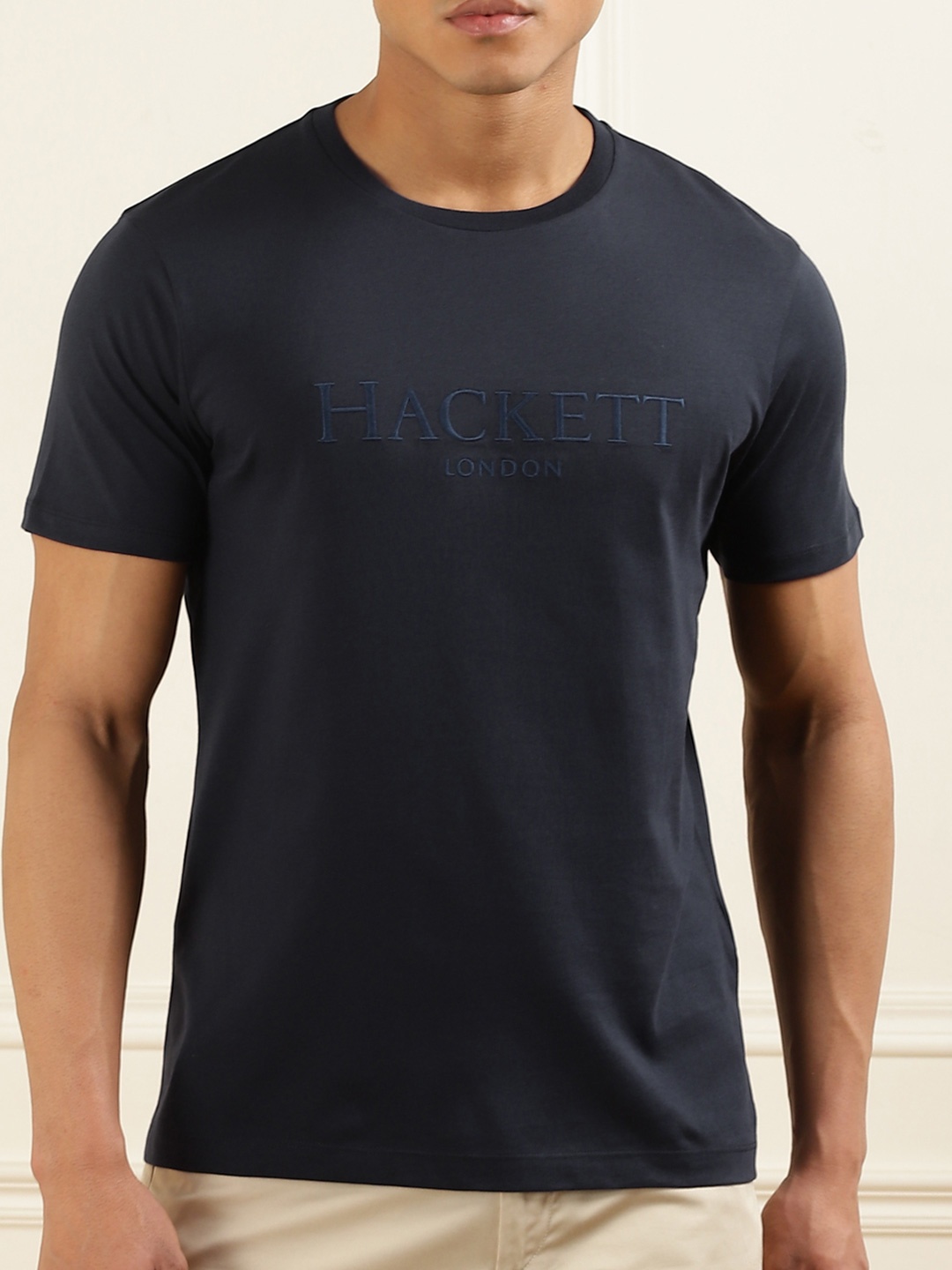 

HACKETT LONDON Men Printed Applique T-shirt, Blue