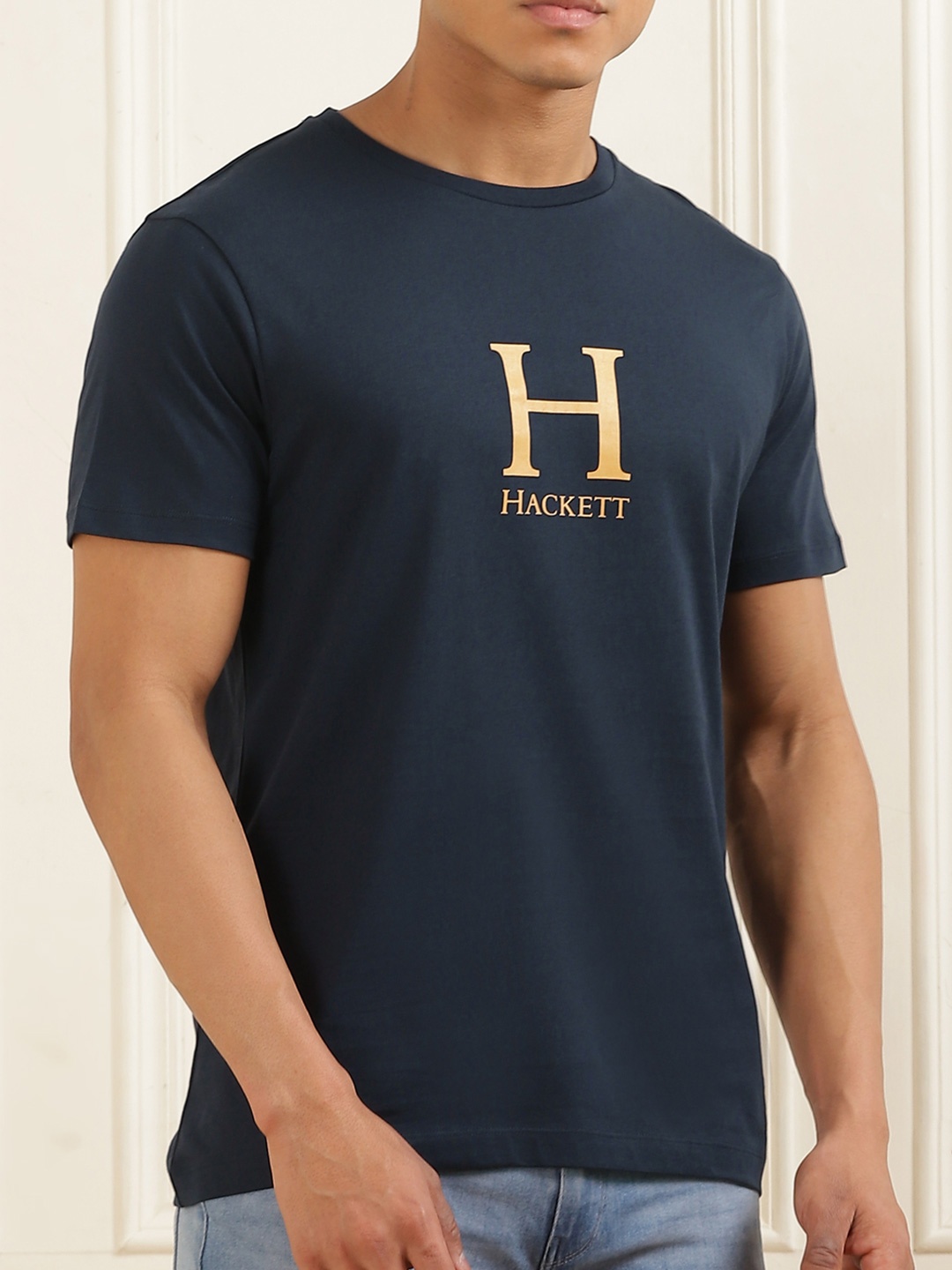 

HACKETT LONDON Men Printed Applique T-shirt, Blue