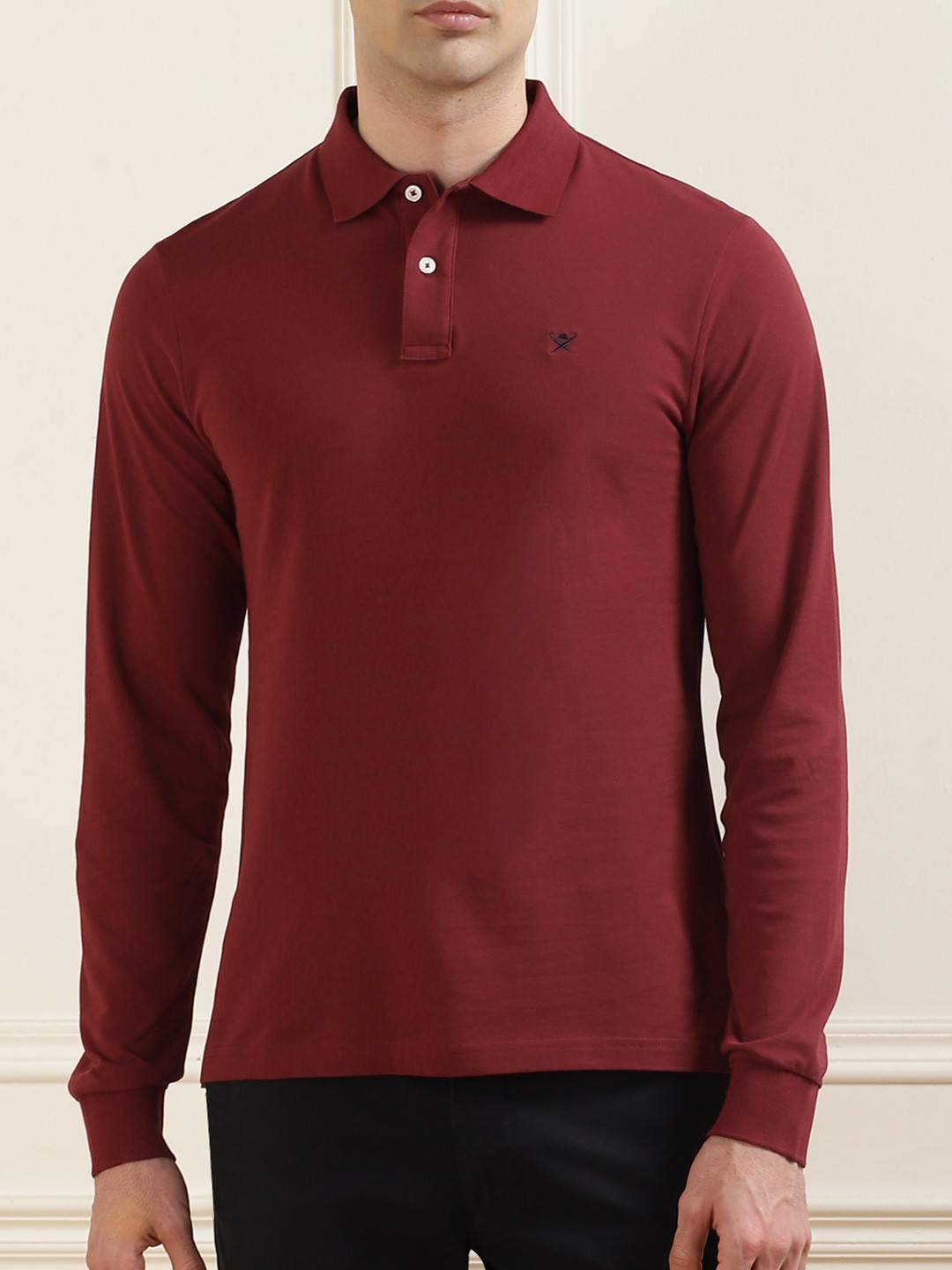 

HACKETT LONDON Men Polo Collar T-shirt, Red