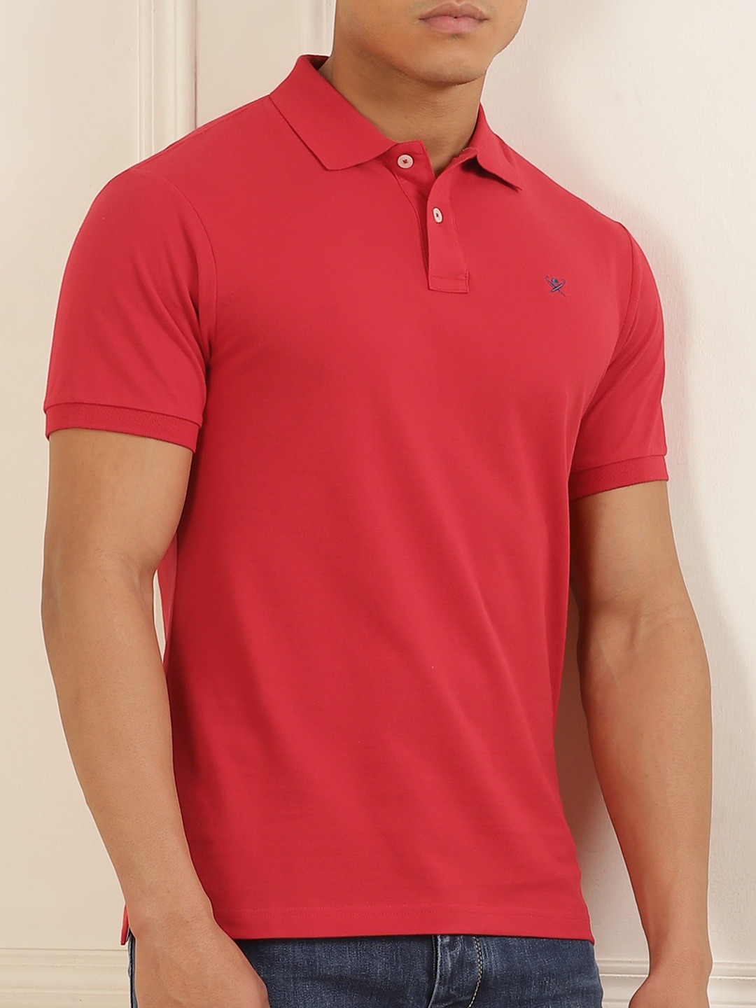 

HACKETT LONDON Men Polo Collar T-shirt, Red