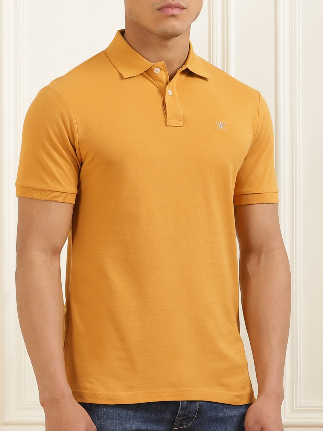 

HACKETT LONDON Men Polo Collar T-shirt, Mustard