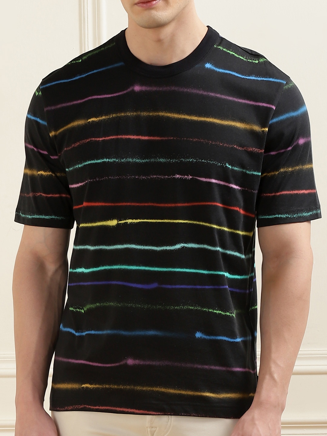 

PS By Paul Smith Men Striped Pockets T-shirt, Black