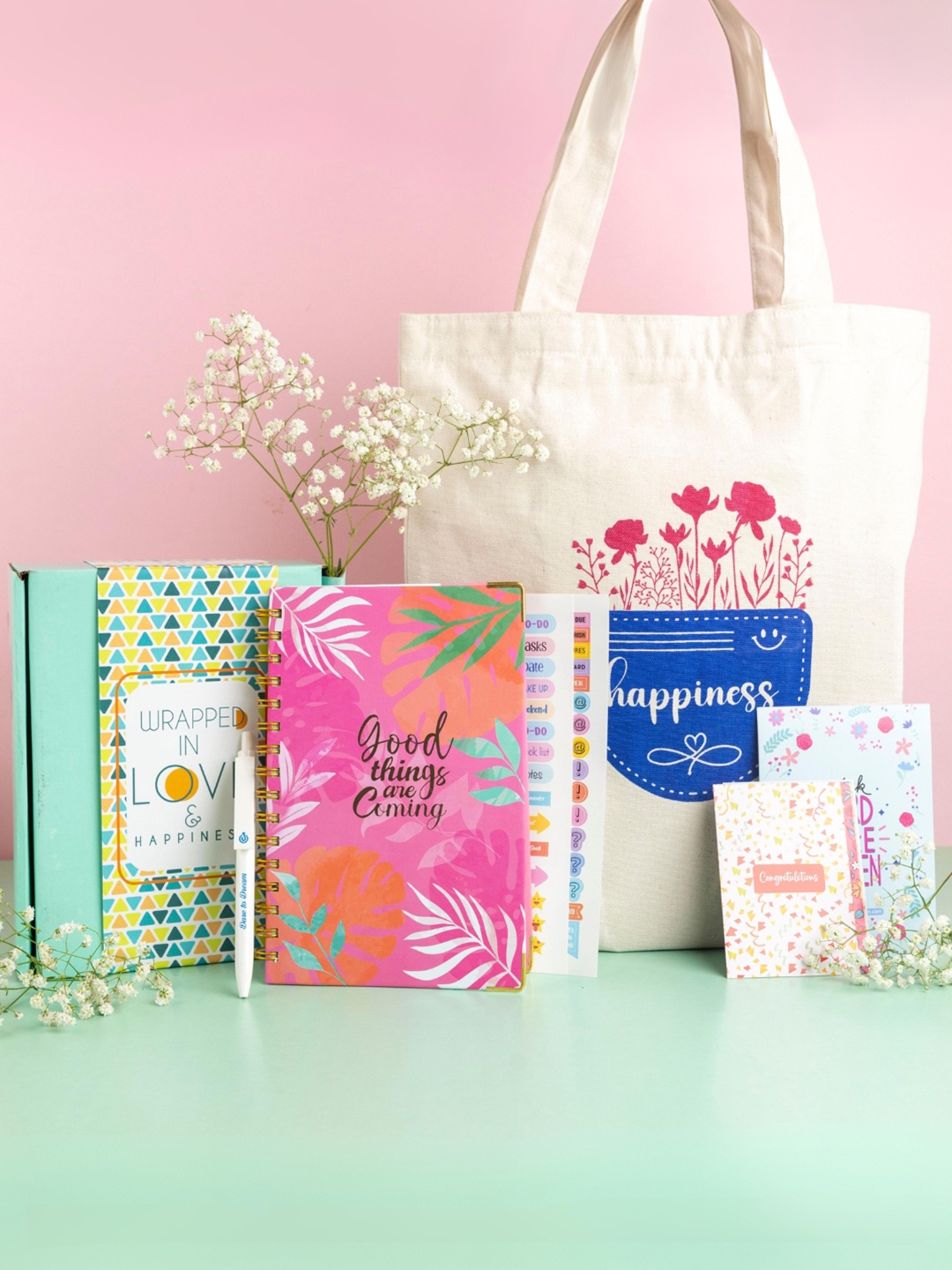 

Doodle Daily Dazzle Gift Set Of 2 With Daily Planner, Tote Bag, Pen & Stickers, Multi