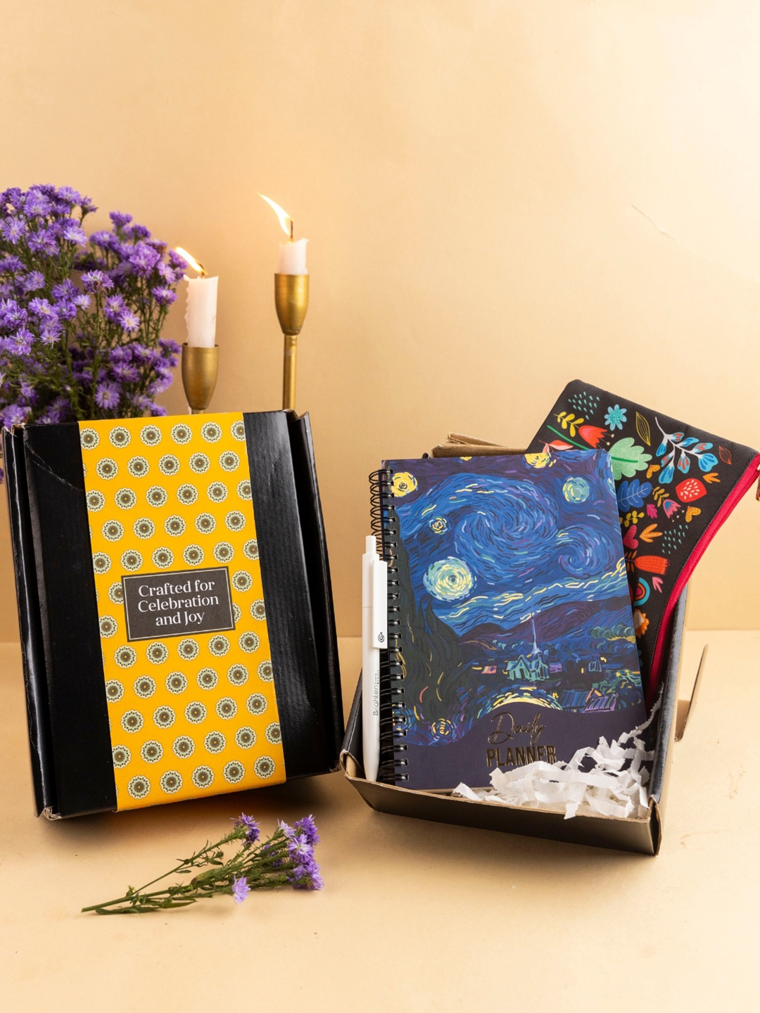 

Doodle Daily Planner With Pen & Pouch Gift Set Daily Joy 1, Black