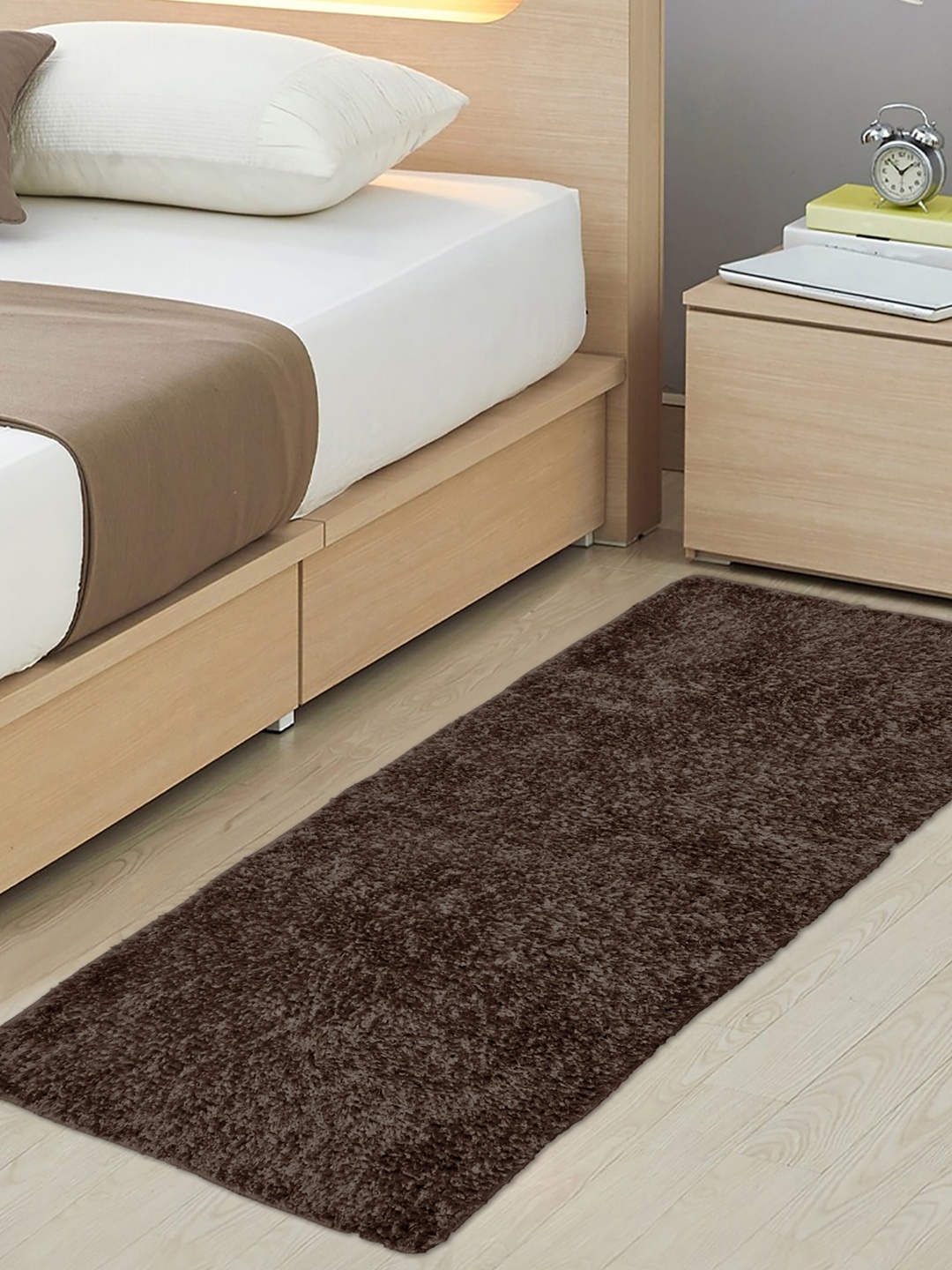 

FABINALIV Brown Anti-Skid Large Size Bedside Runner