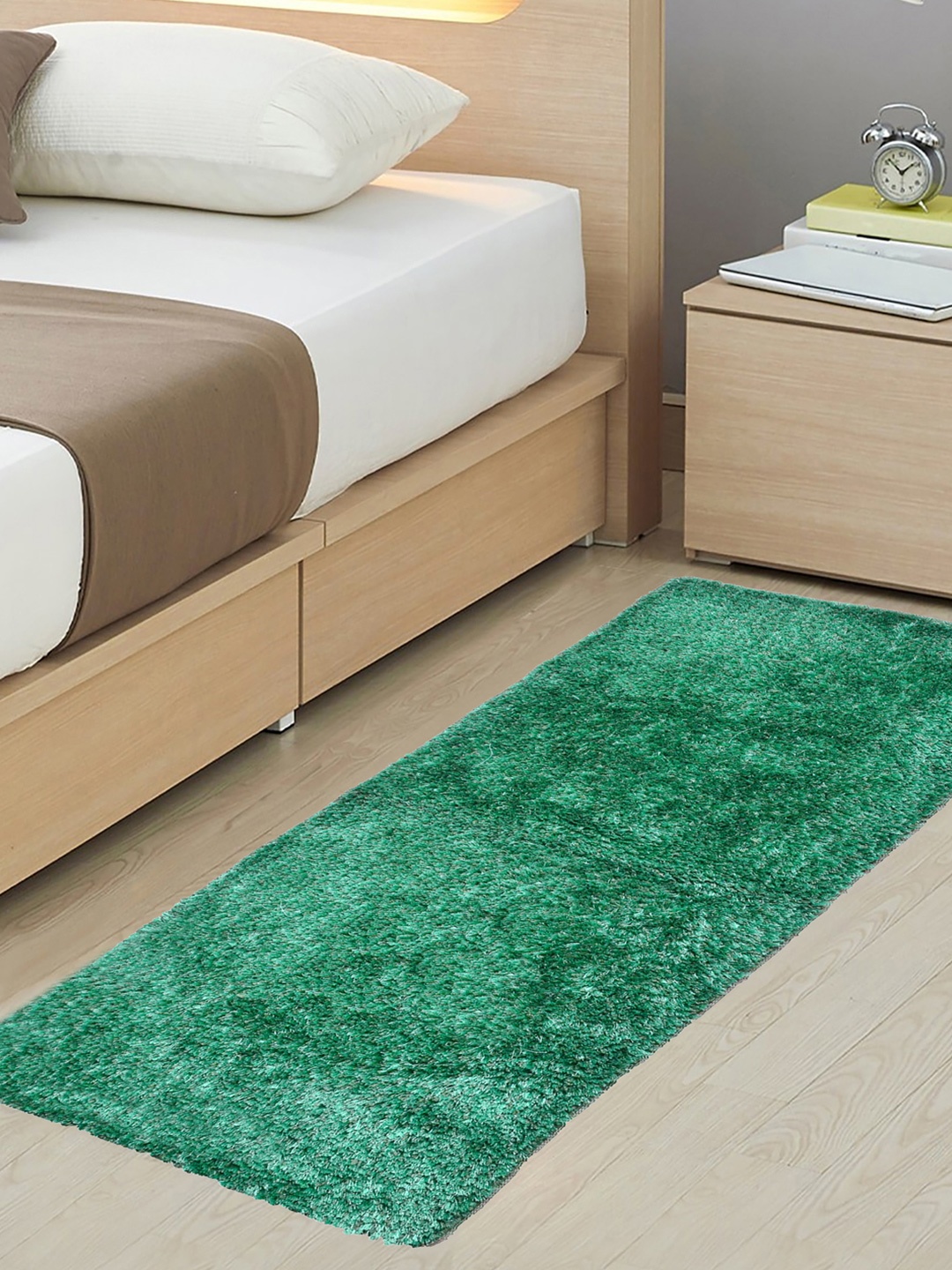 

FABINALIV Green Anti-Skid Large Size Bedside Runner