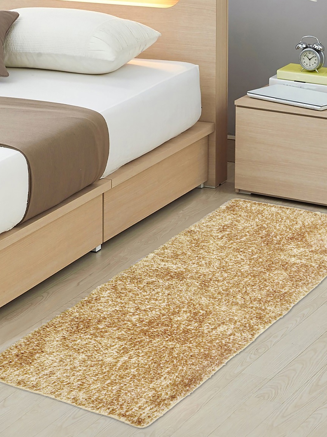 

FABINALIV Beige Anti-Skid Large Size Bedside Runner