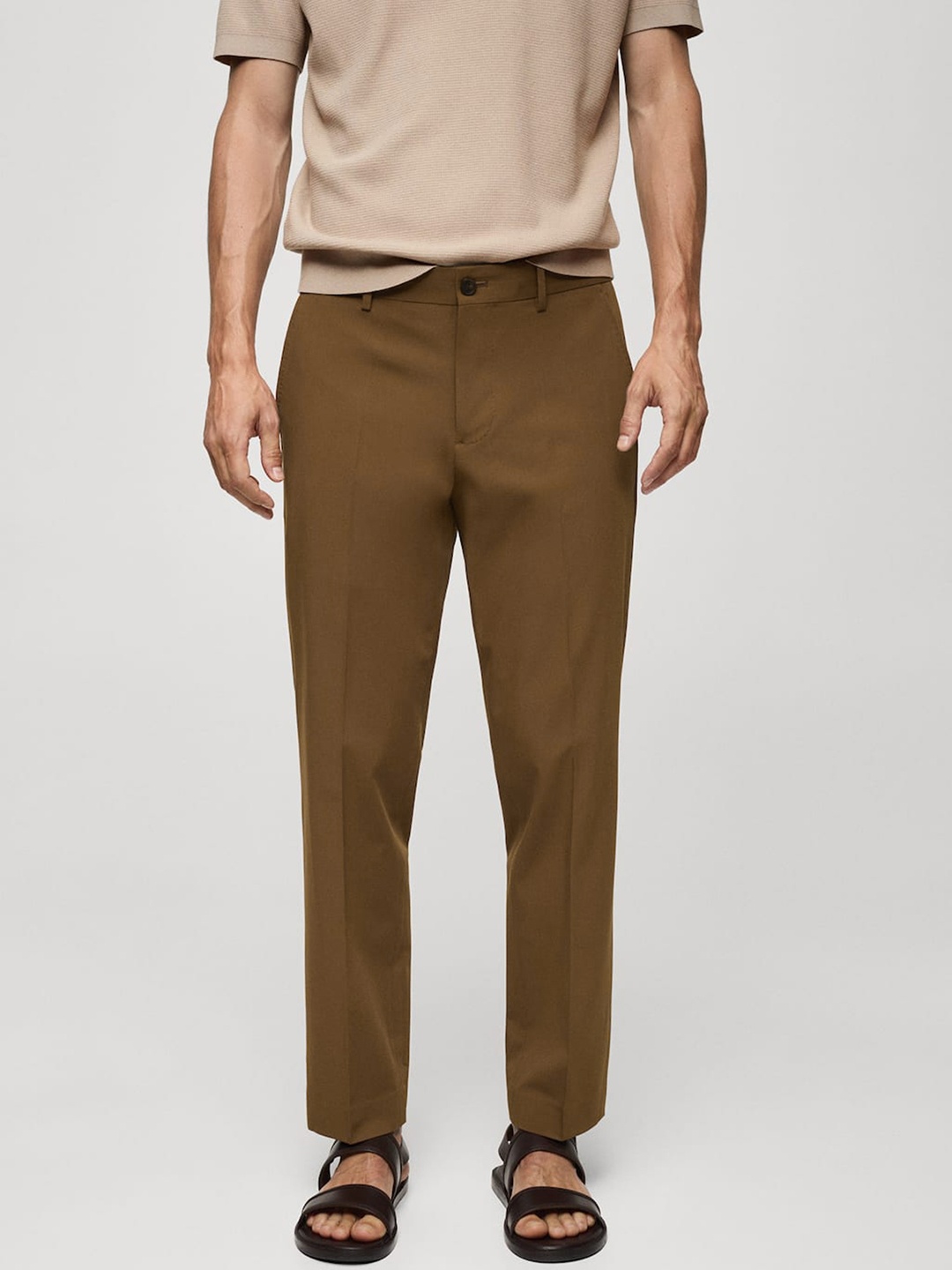 

MANGO MAN Slim Fit Trousers, Rust