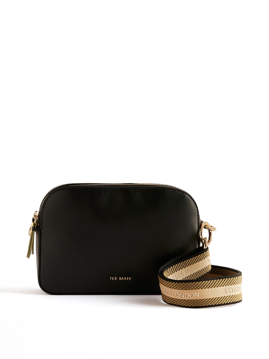 

Ted Baker Leather Structured Sling Bag with Tasselled, Black