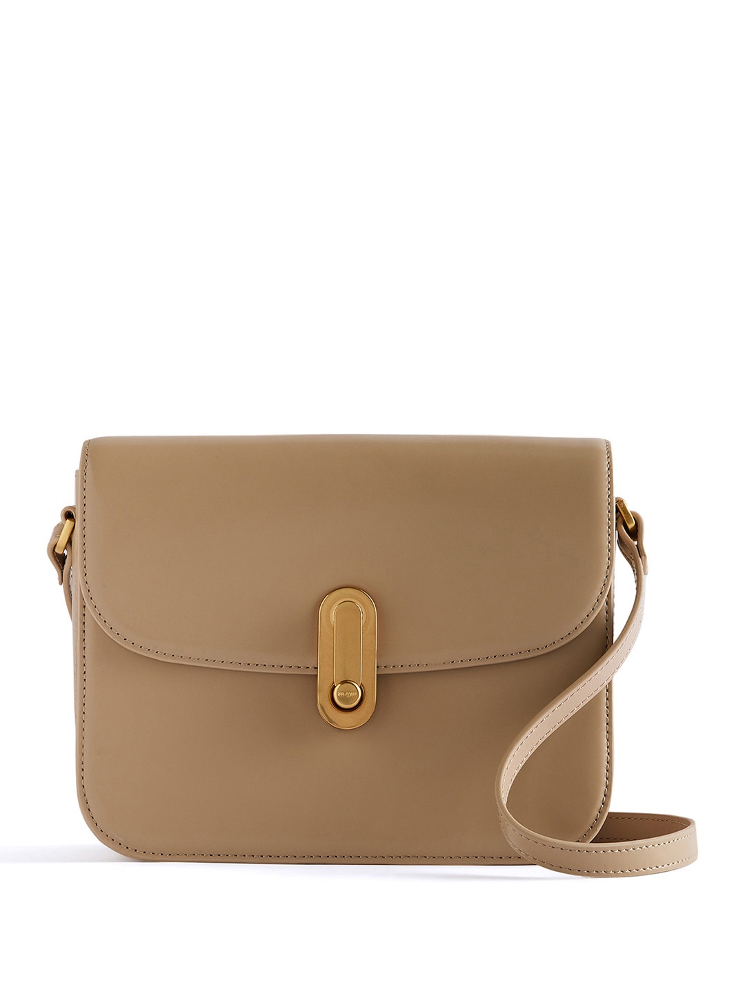 

Ted Baker Leather Structured Sling Bag, Beige