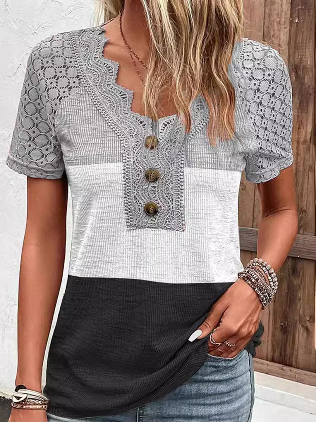 

StyleCast Shirt Style Top, Grey
