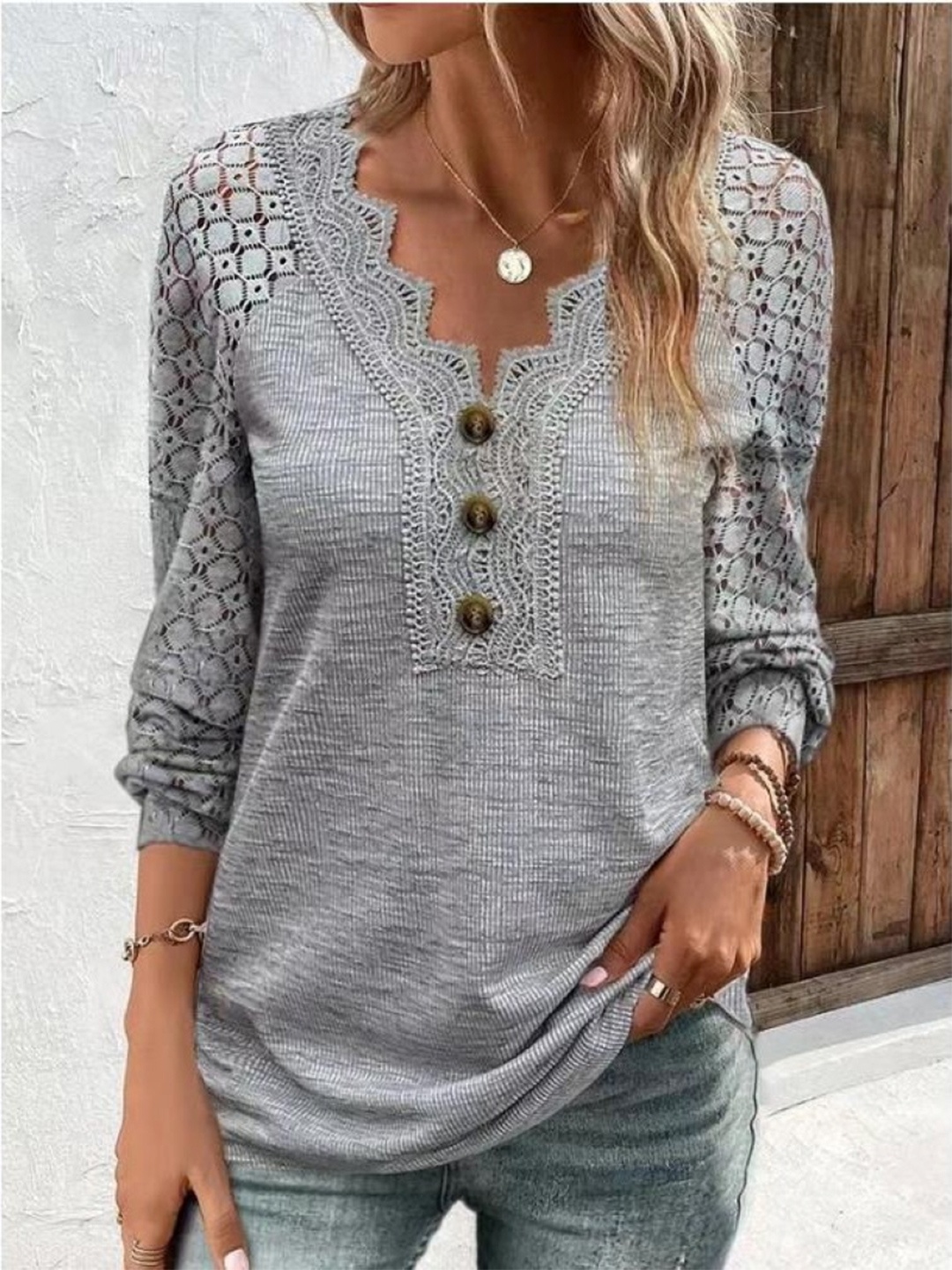 

StyleCast Shirt Style Top, Grey