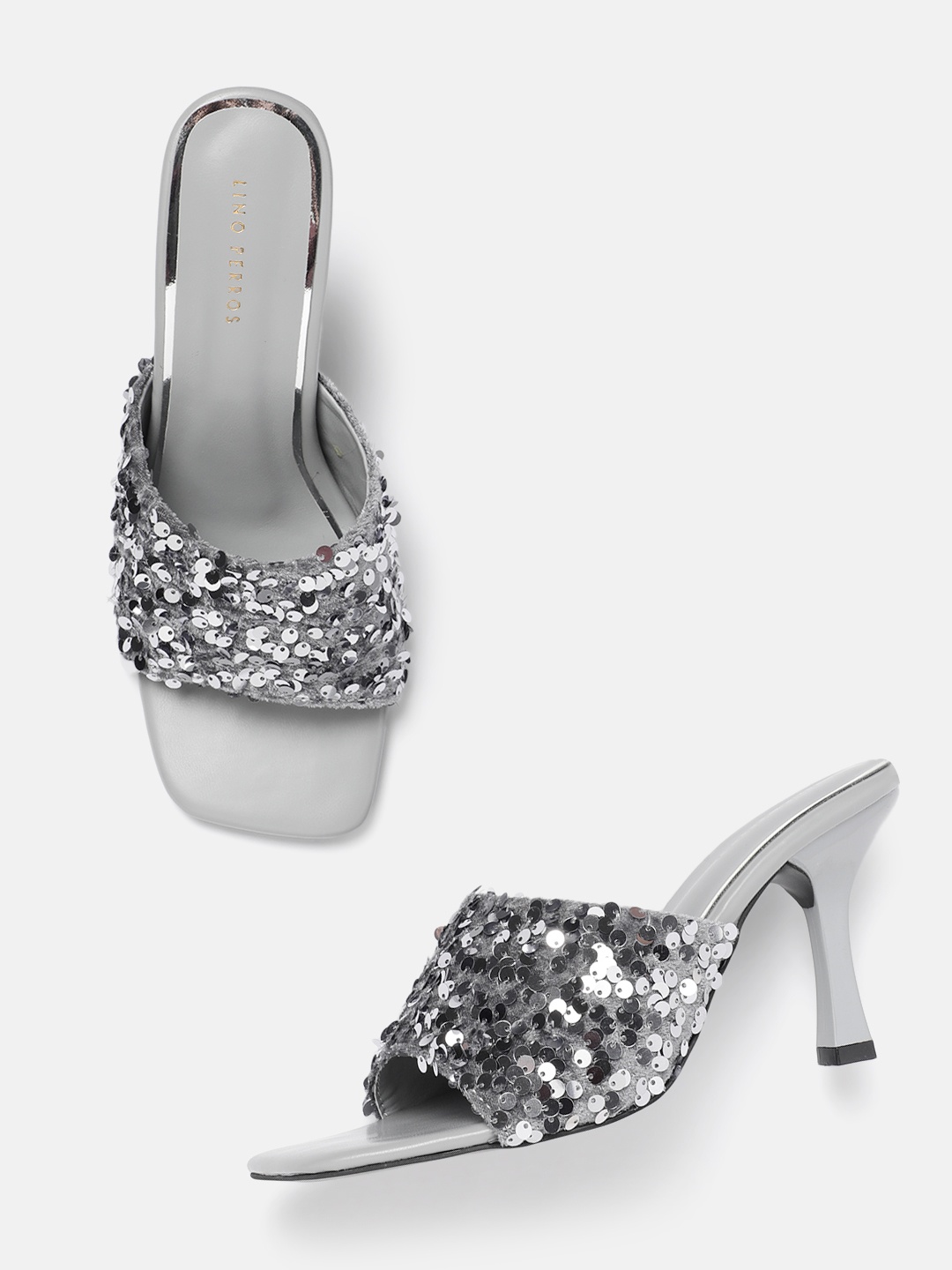 

Lino Perros Sequin Embellished Slim Heels, Grey